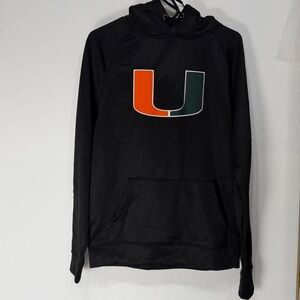 Colosseum Black Hoodie with‎ Orange and Green Logo university MIAMI